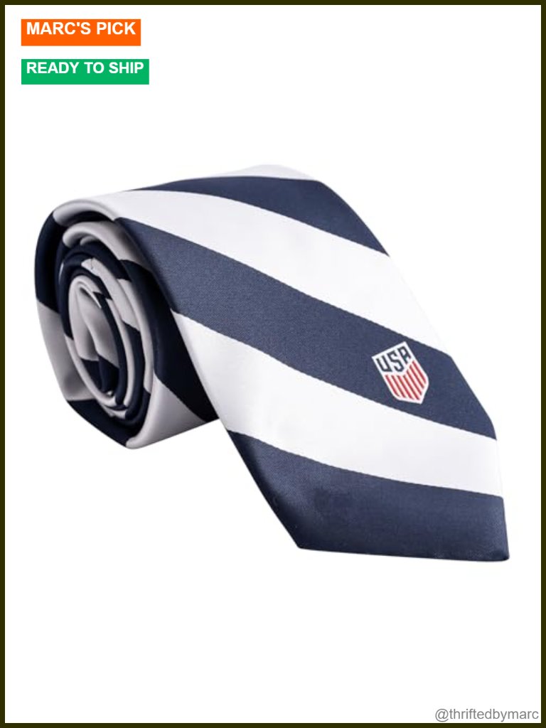 Usmnt Officially Licensed 100% Polyester Neck Tie Striped Pattern Sports Fan